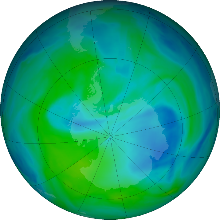 Antarctic ozone map for 17 December 2022